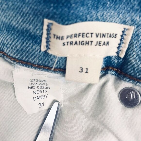 MADEWELL The Perfect Vintage Straight Jean Shorts‎ Midi Bermuda Size 31 New - Picture 5 of 14